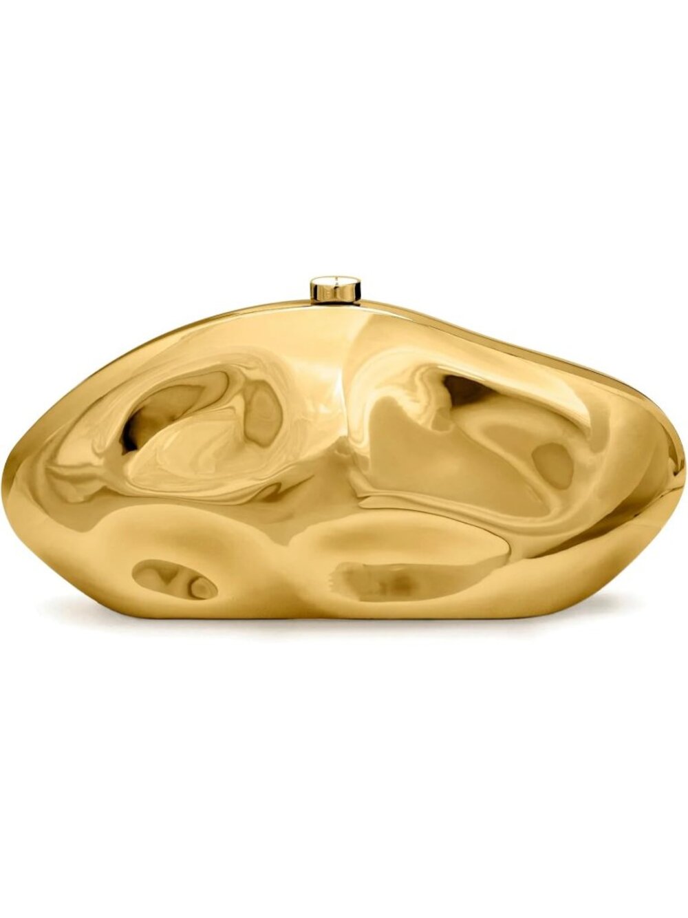 Women's Gold Acrylic Shell Clutch Purse Evening Party Prom Chain Bag
